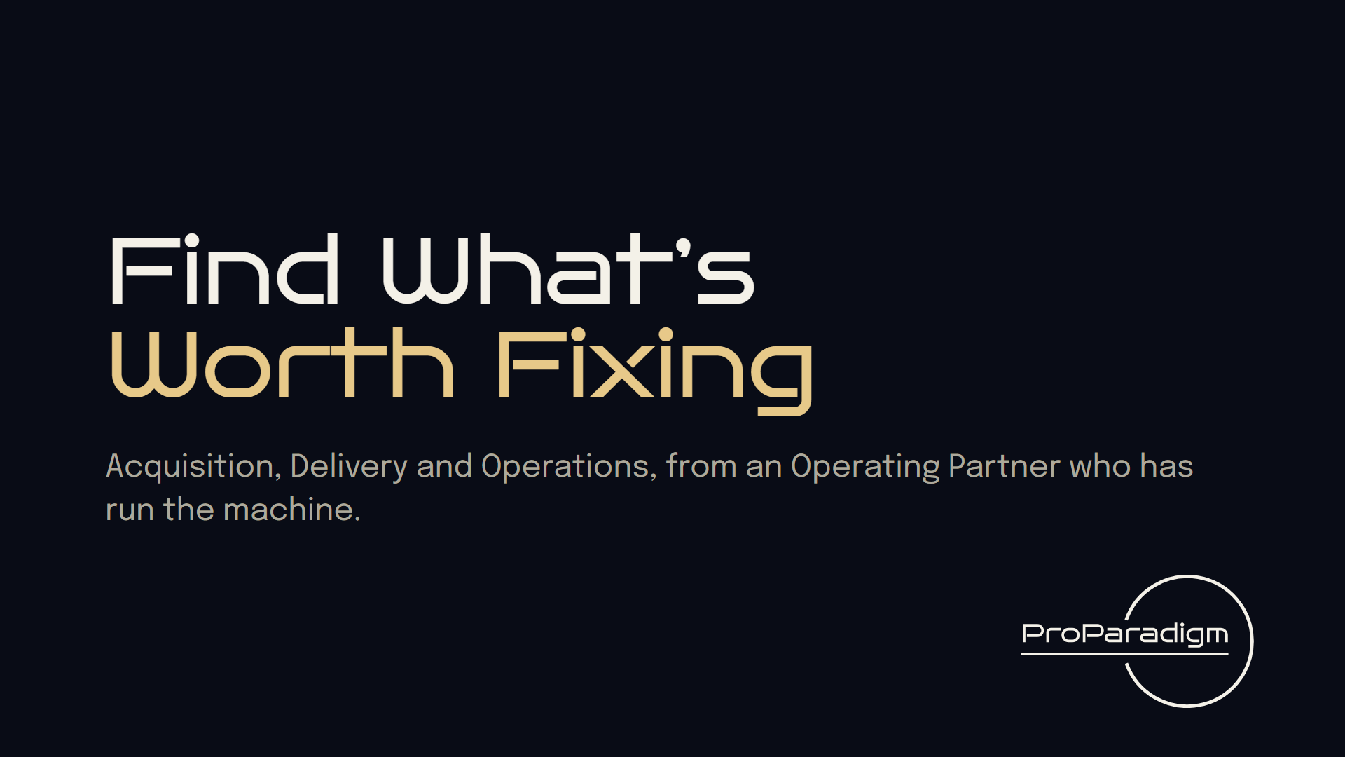 Operating Partner Consultation