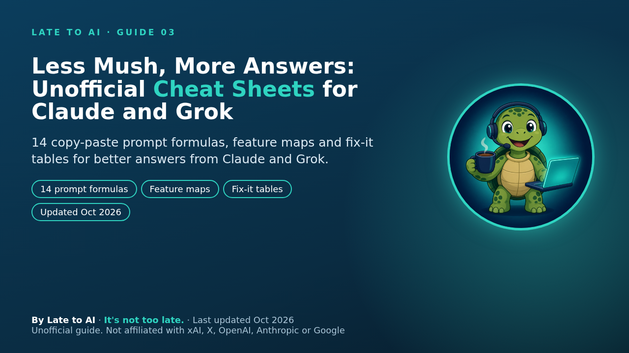 How Do I Get More from Claude and Grok? Cheat Sheets