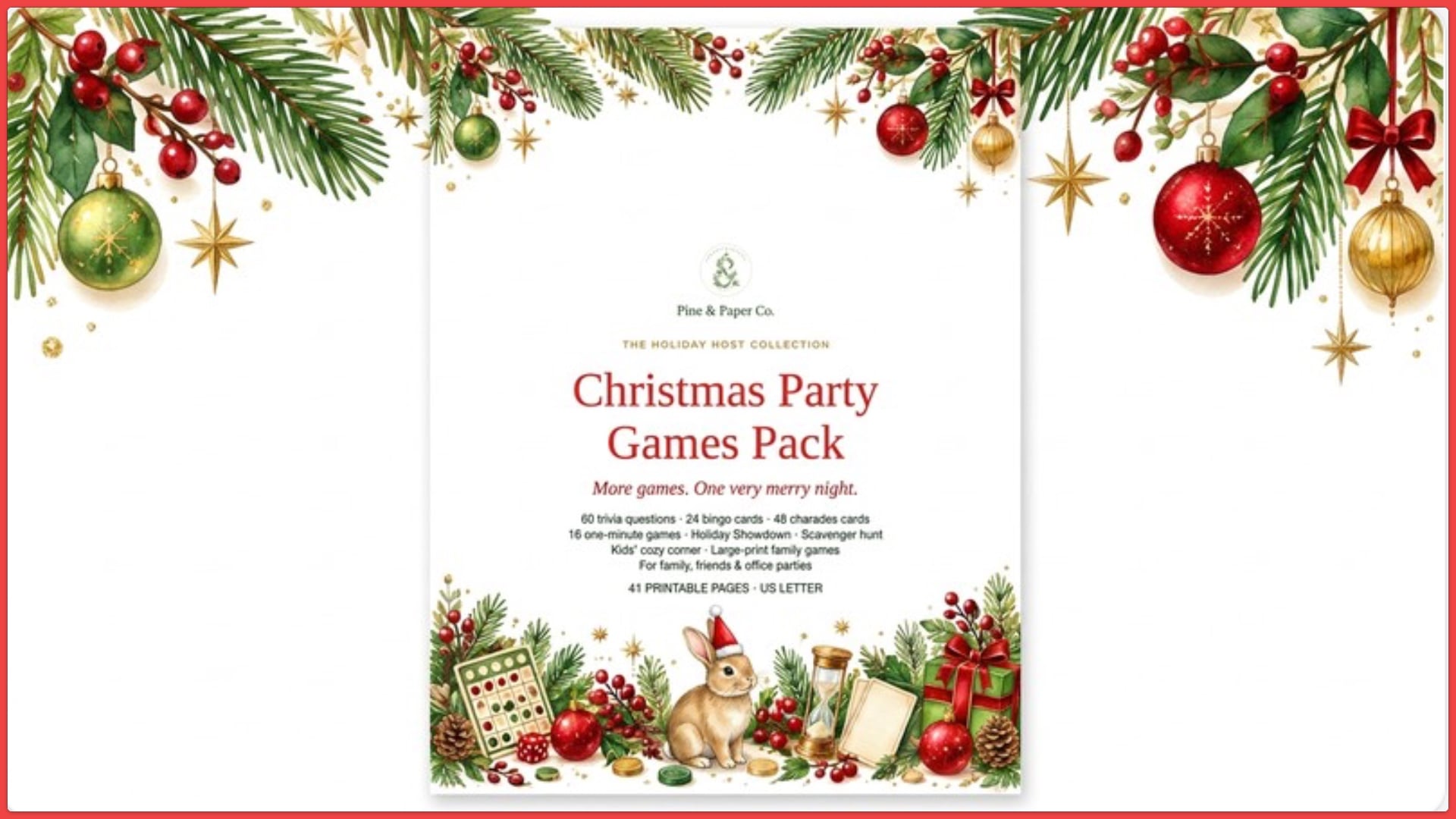 Christmas Party Games Pack – Printable Holiday Games