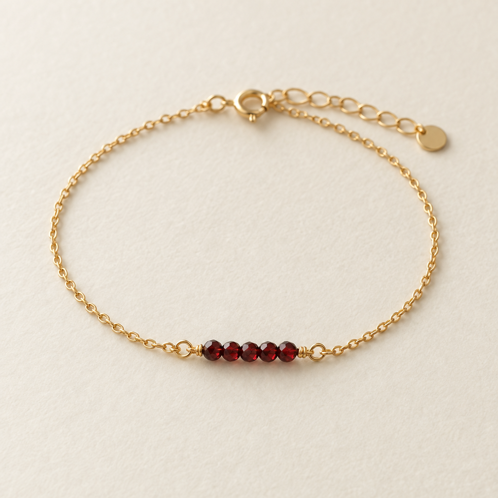 Birthstone Heart Chain Bracelet