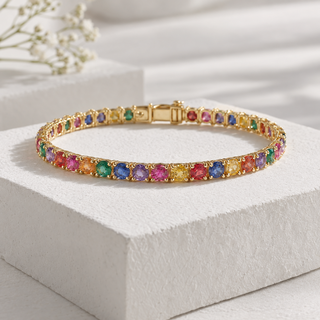 Bright Rainbow Crystal Bracelet
