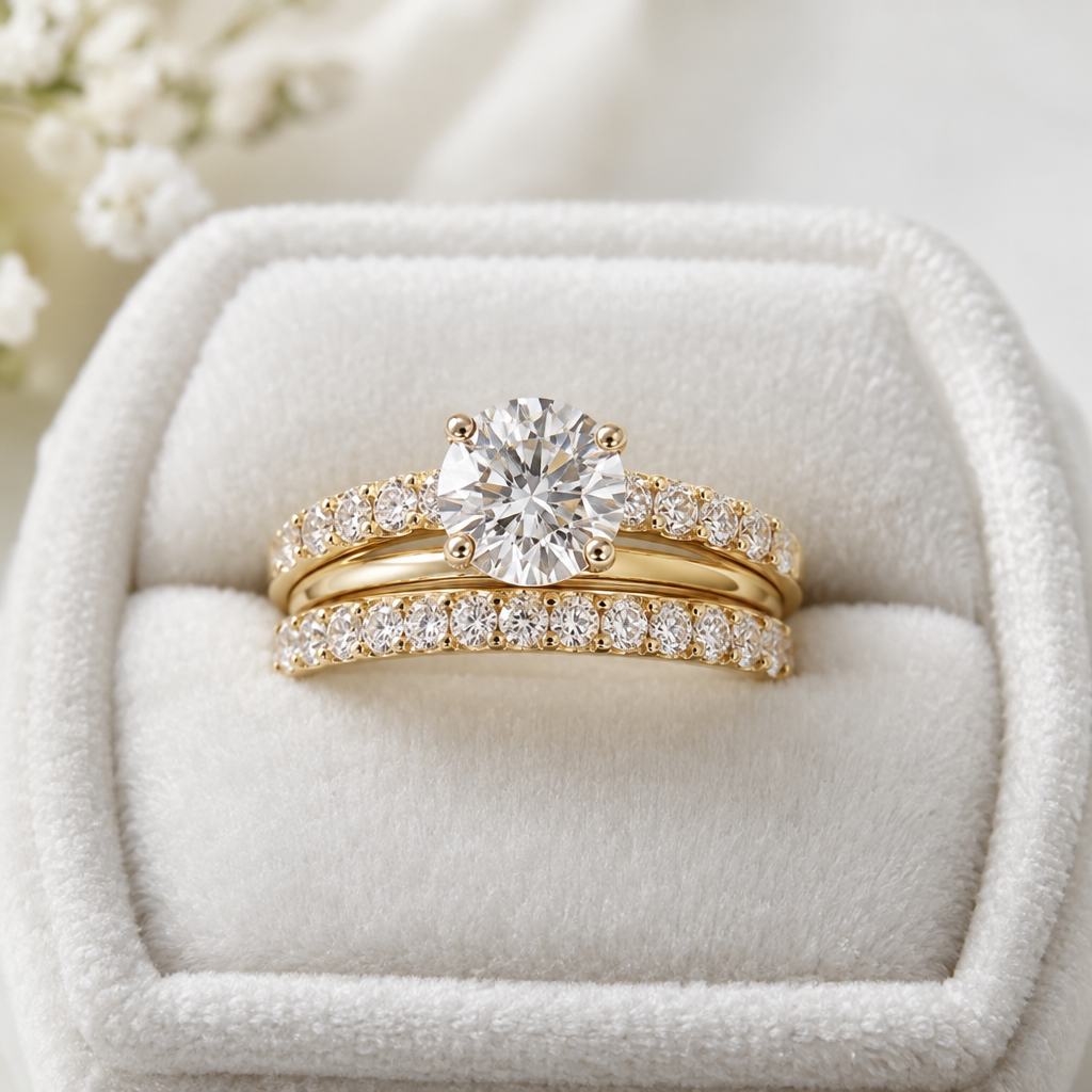 Jaily Three-Piece Wedding Ring Set