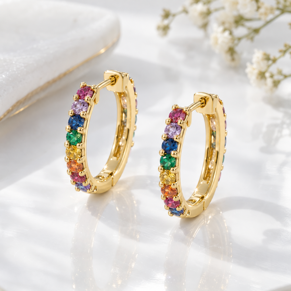 Rainbow Sparkle Drop Earrings