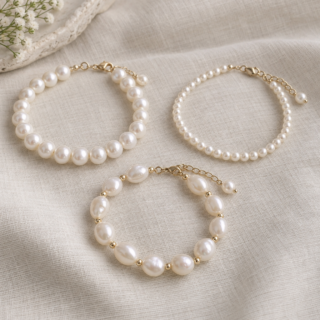 Classic Pearl Bracelet Trio