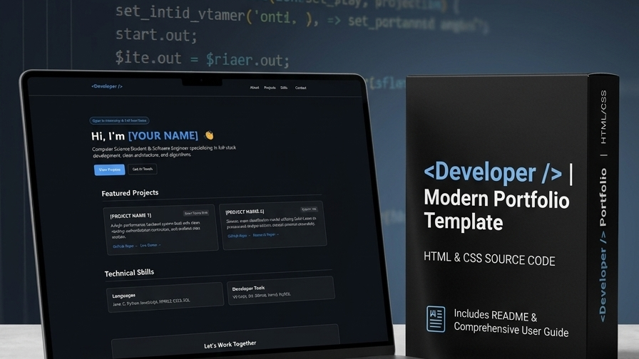 Portfolio template using HTML & CSS