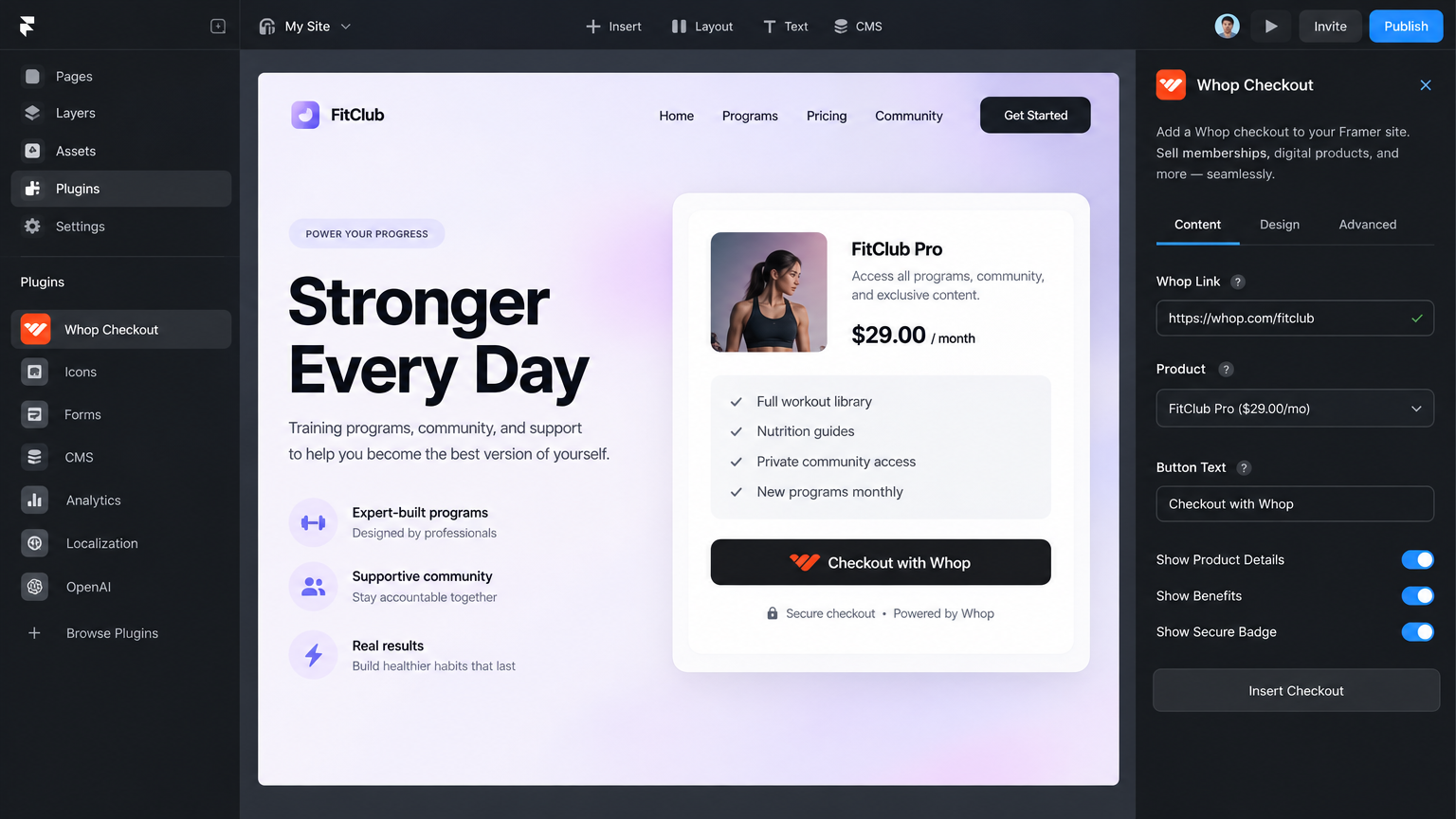 Whop Commerce Plugin — Starter