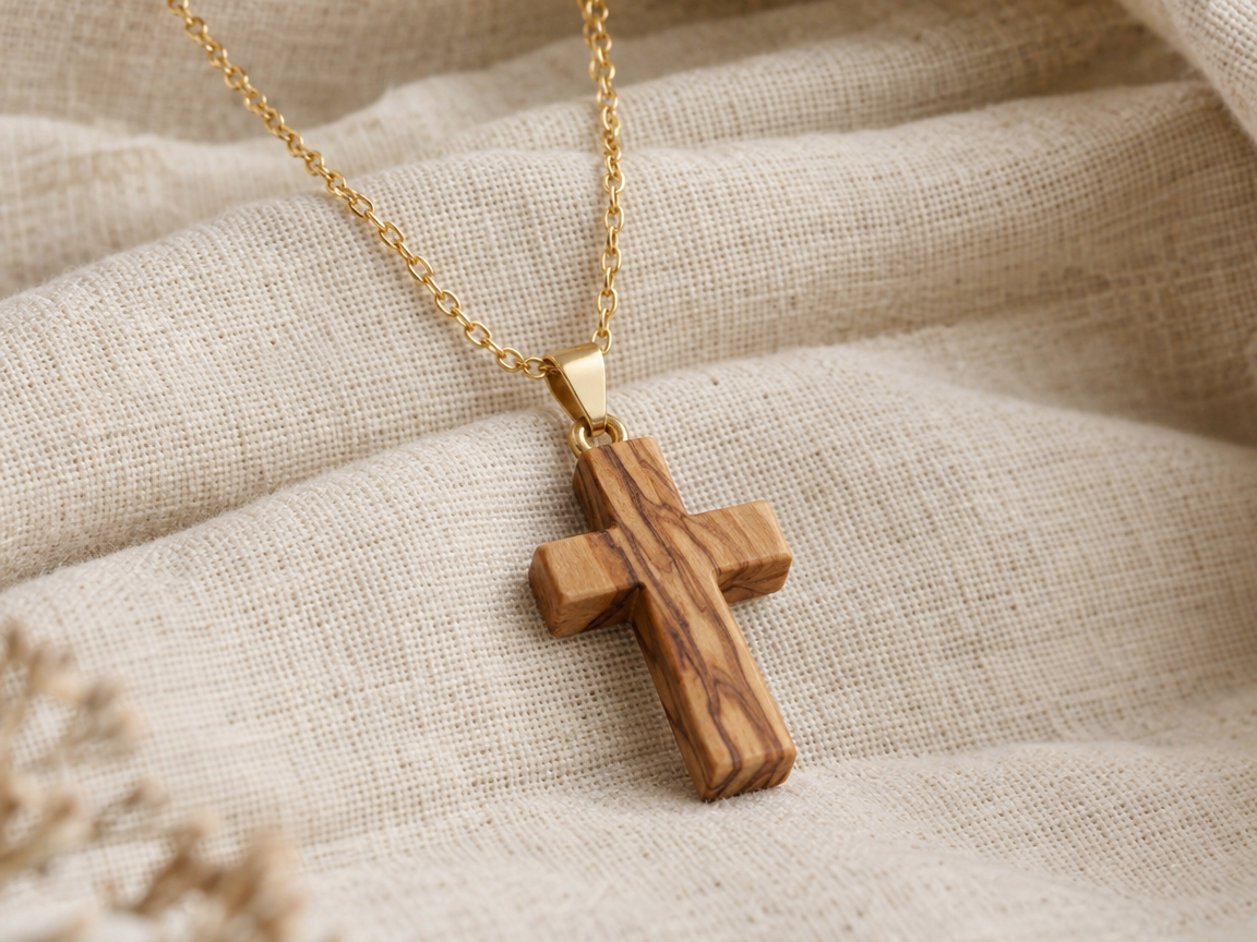 Olive Wood Cross Necklace
