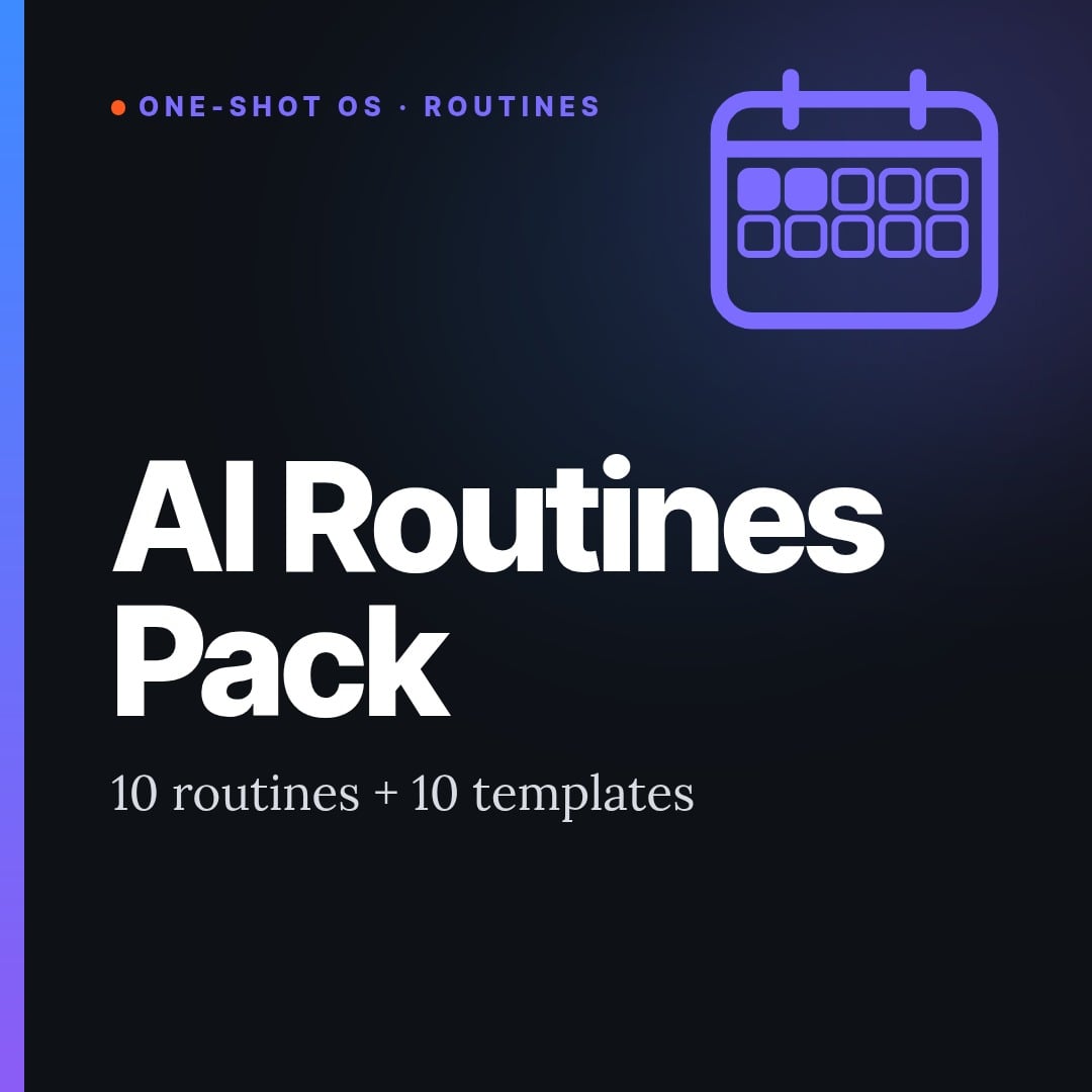 ONE-SHOT OS Routines Pack: 10 AI Routines + Templates