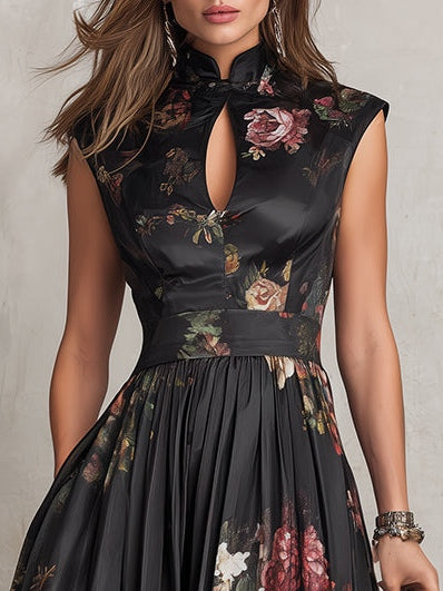 Ileana | Vestido Midi Floral de Satén