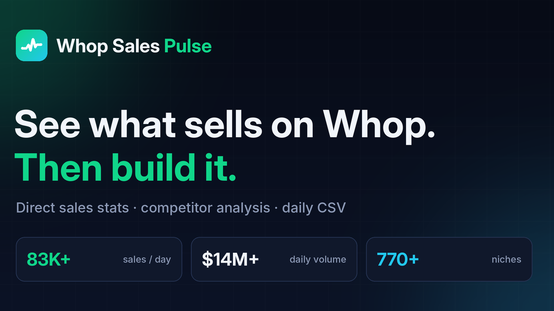 Sales Pulse: Live Sales Data, Niche & Competitor Research