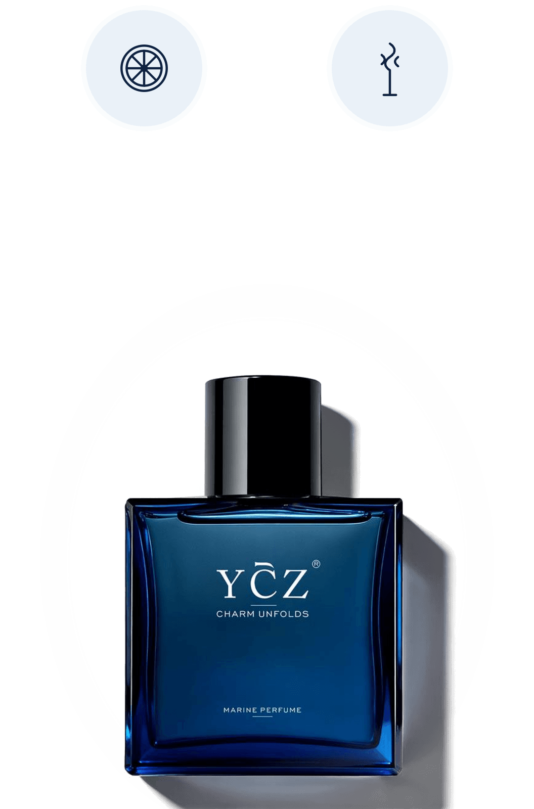YCZ Charm Unfolds Marine between its top and base notes