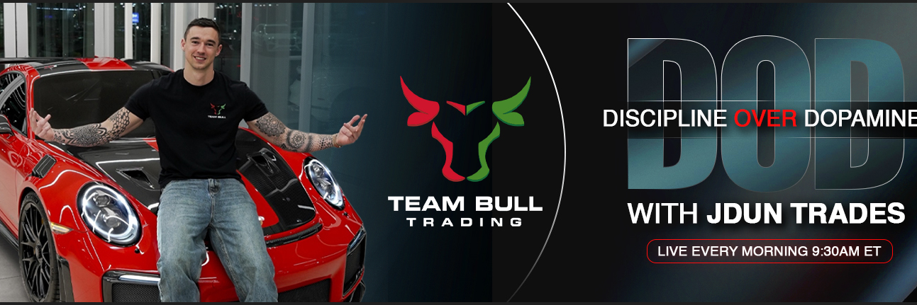Jduns Live Trading In Team Bull banner