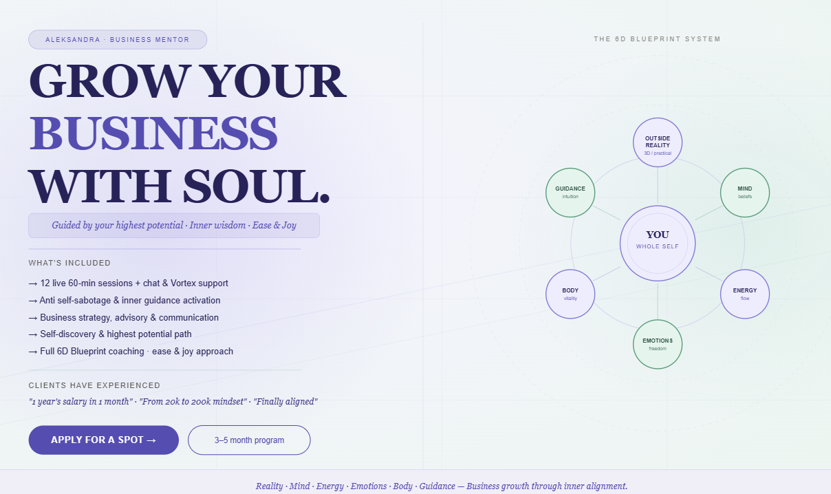 NEW- 1:1 Mentoring 6D Blueprint