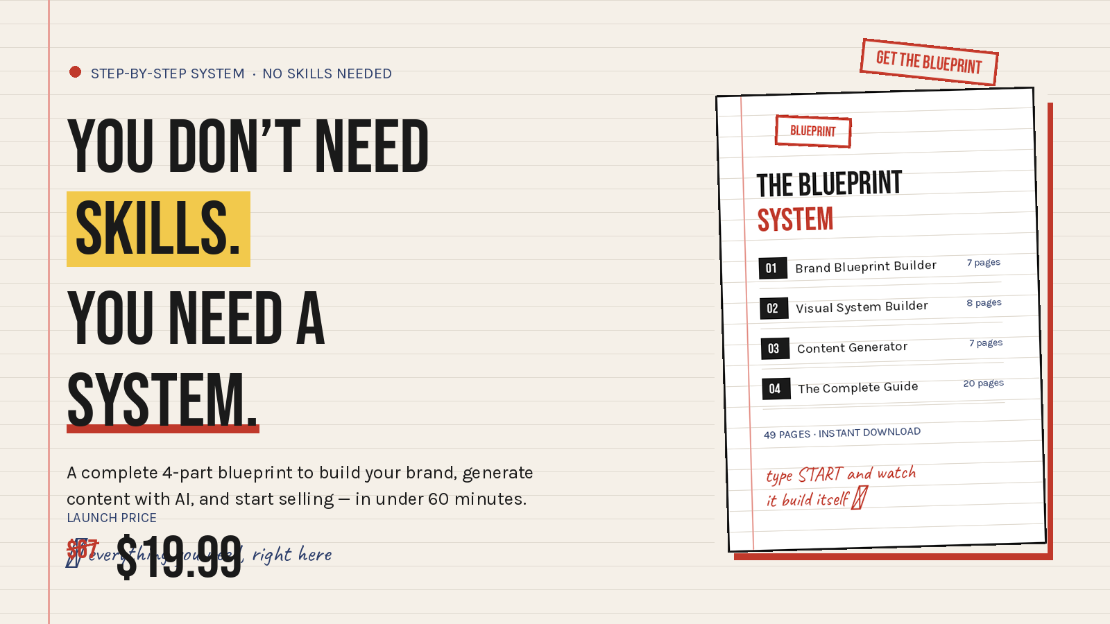 The Blueprint System — Build Your Brand & Sell With AI