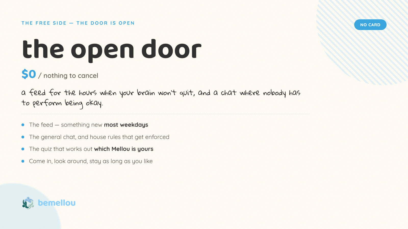 bemellou — the open door