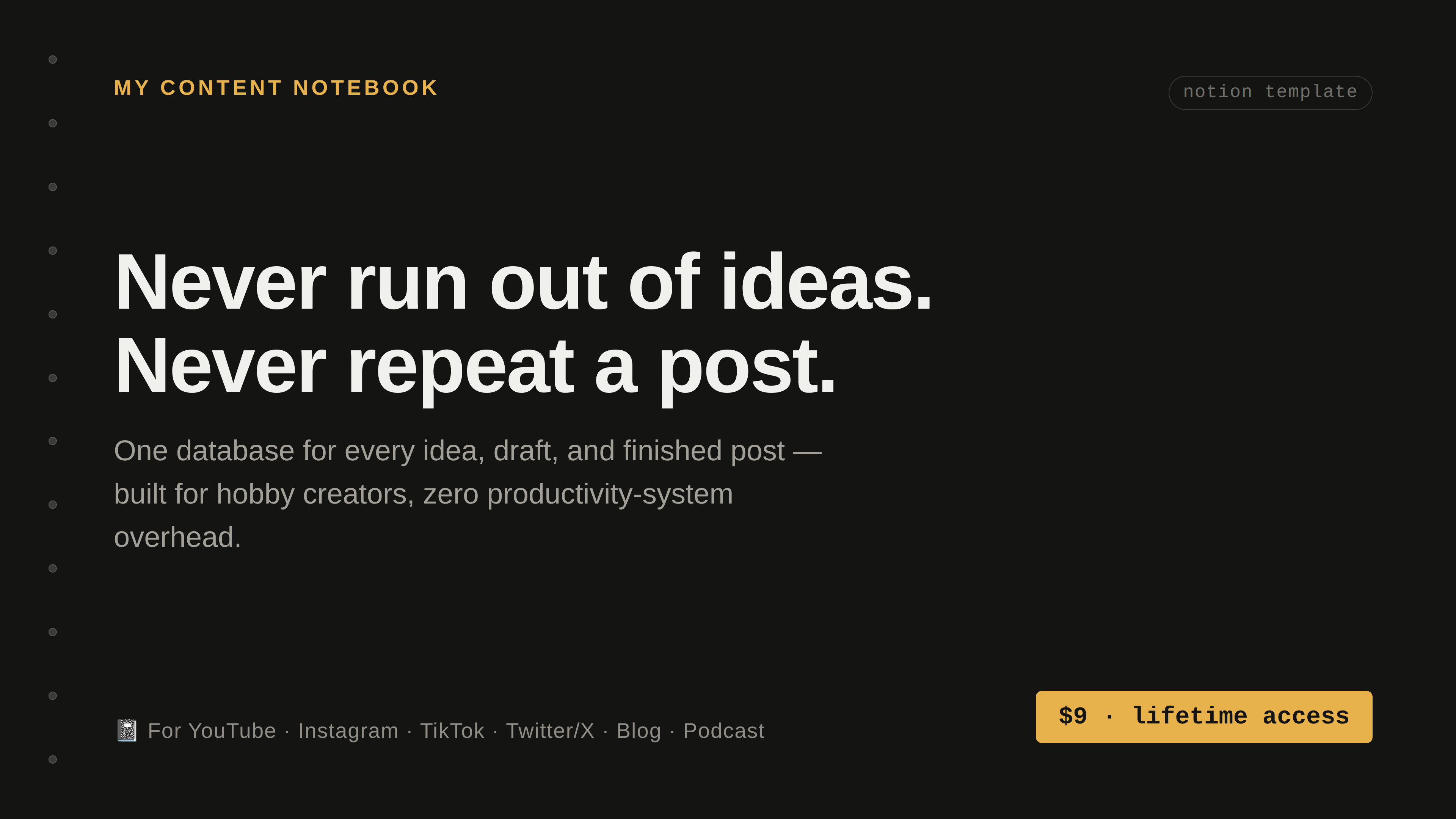 Creator's Idea Notebook — Skip the Notes App Chaos