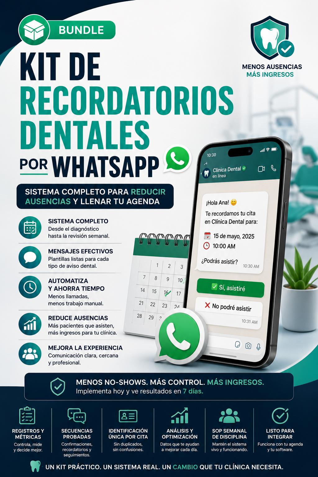 Kit De Recordatorios Dentales Por WhatsApp