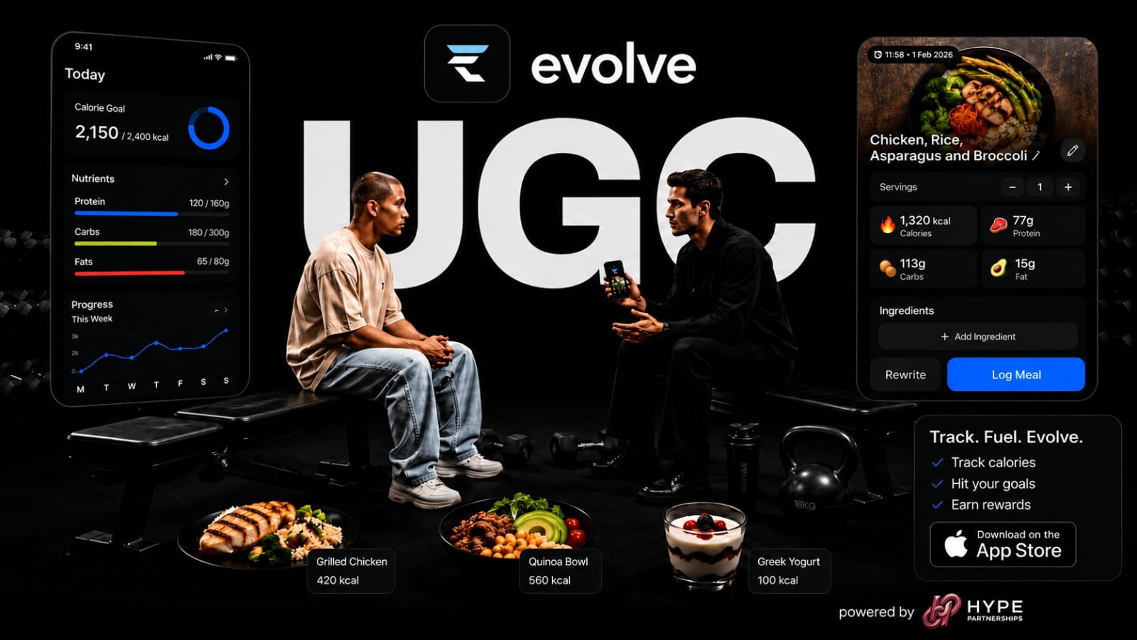 Evolve-Track calories (App) ugc campaign