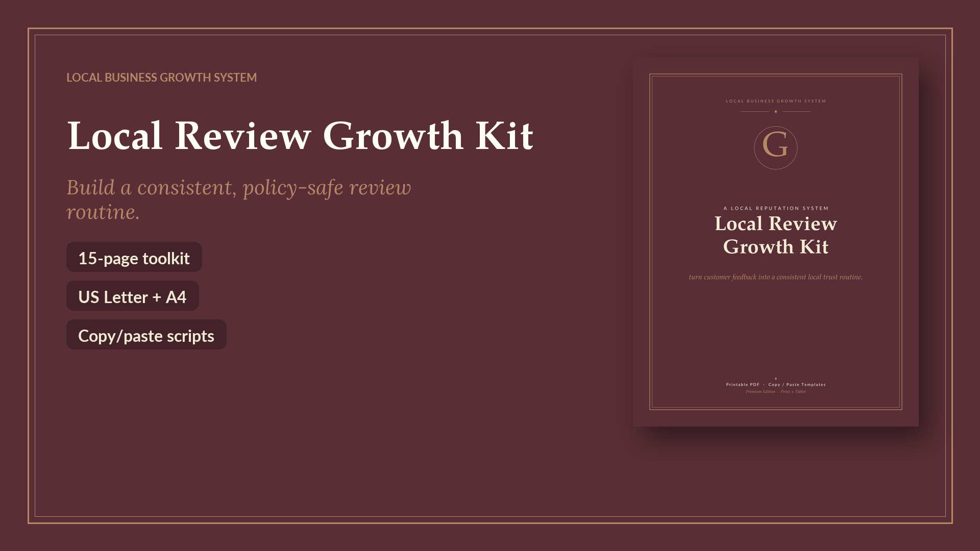 Local Review Growth Kit for Service Businesses