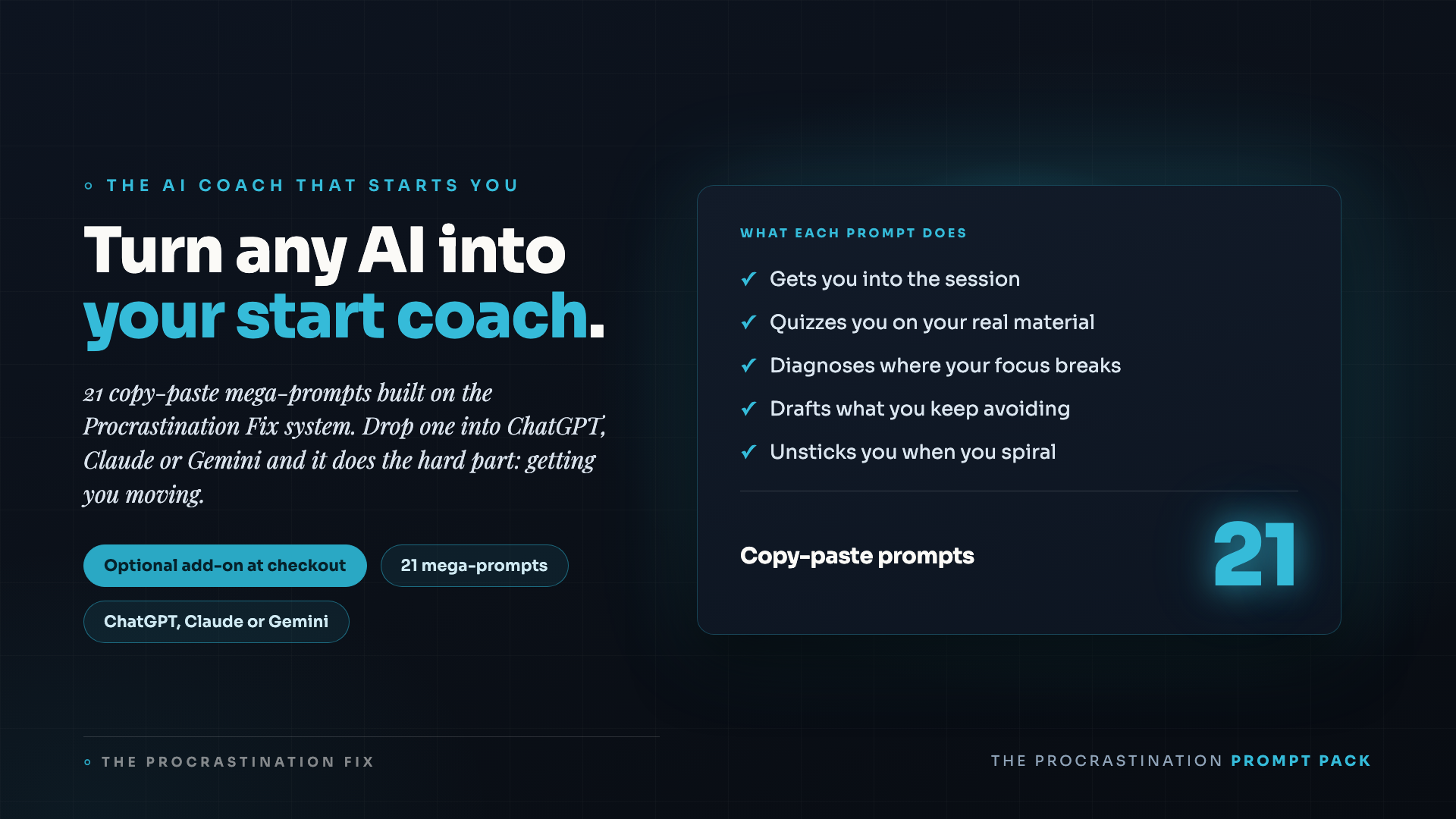 The Anti-Procrastination Prompt Pack