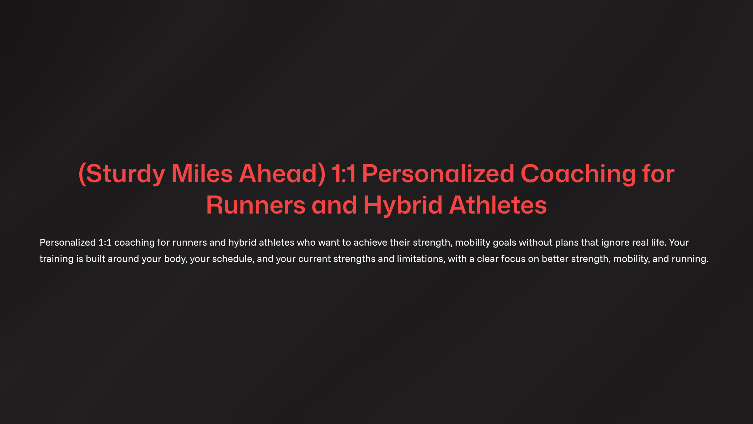 1:1 Hybrid Coaching 