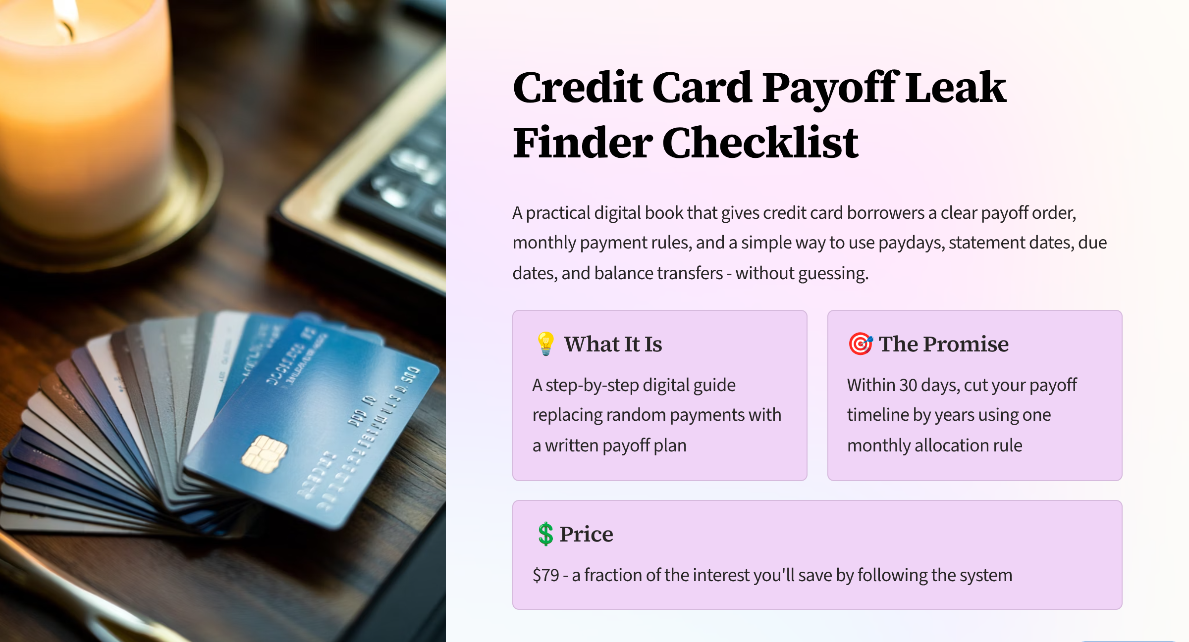 Credit Card Payoff Leak Finder Checklist