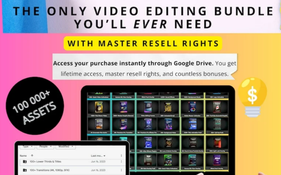 100,000 Video Editing Assets