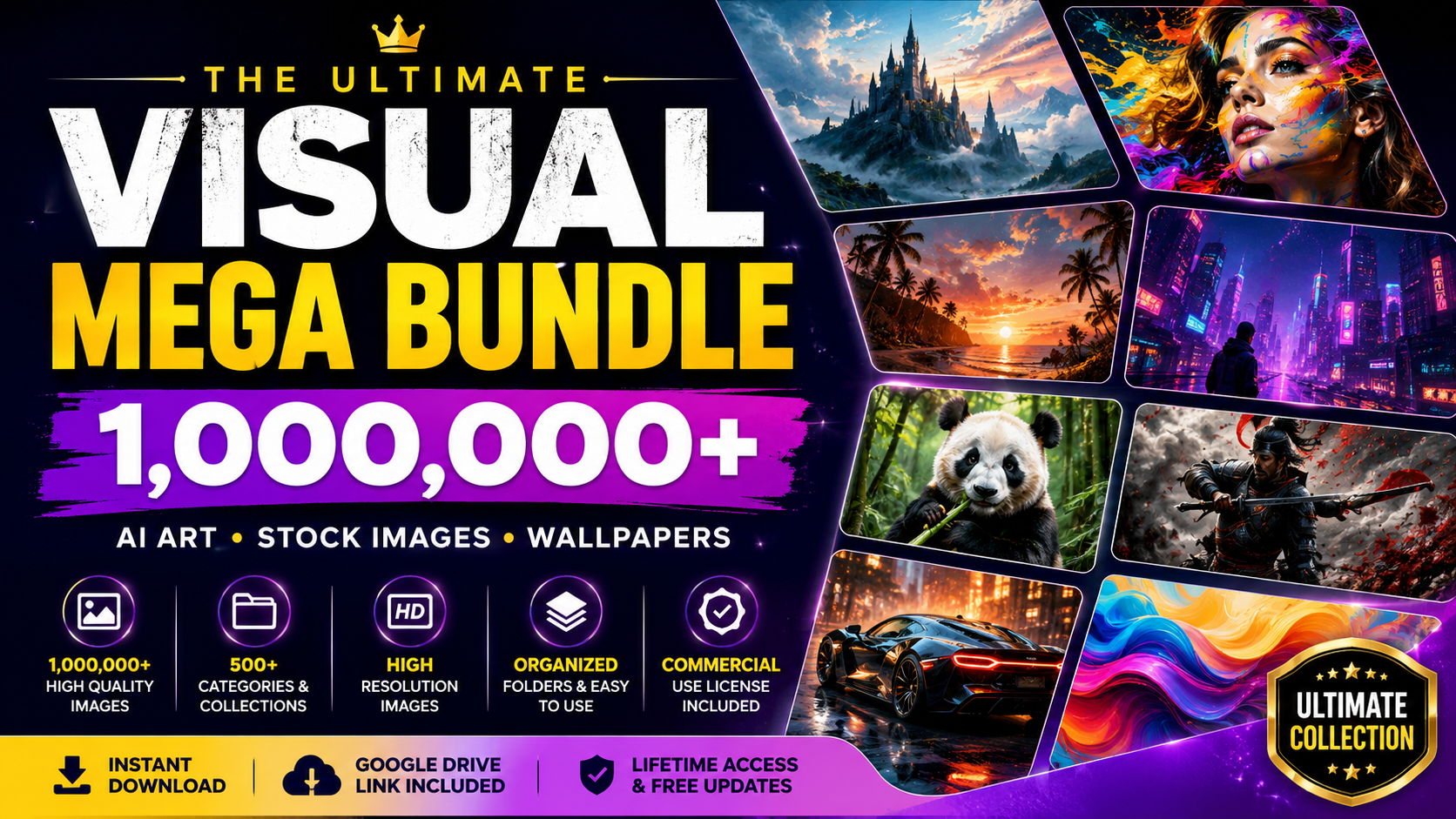 Ultimate Visual Mega Bundle – 1,000,000+ AI Art, Wallpapers & Stock Images