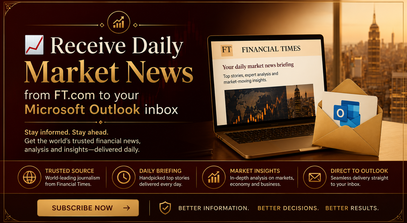 📈 Receive Daily Market News from FT.com to your Microsoft outlook inbox