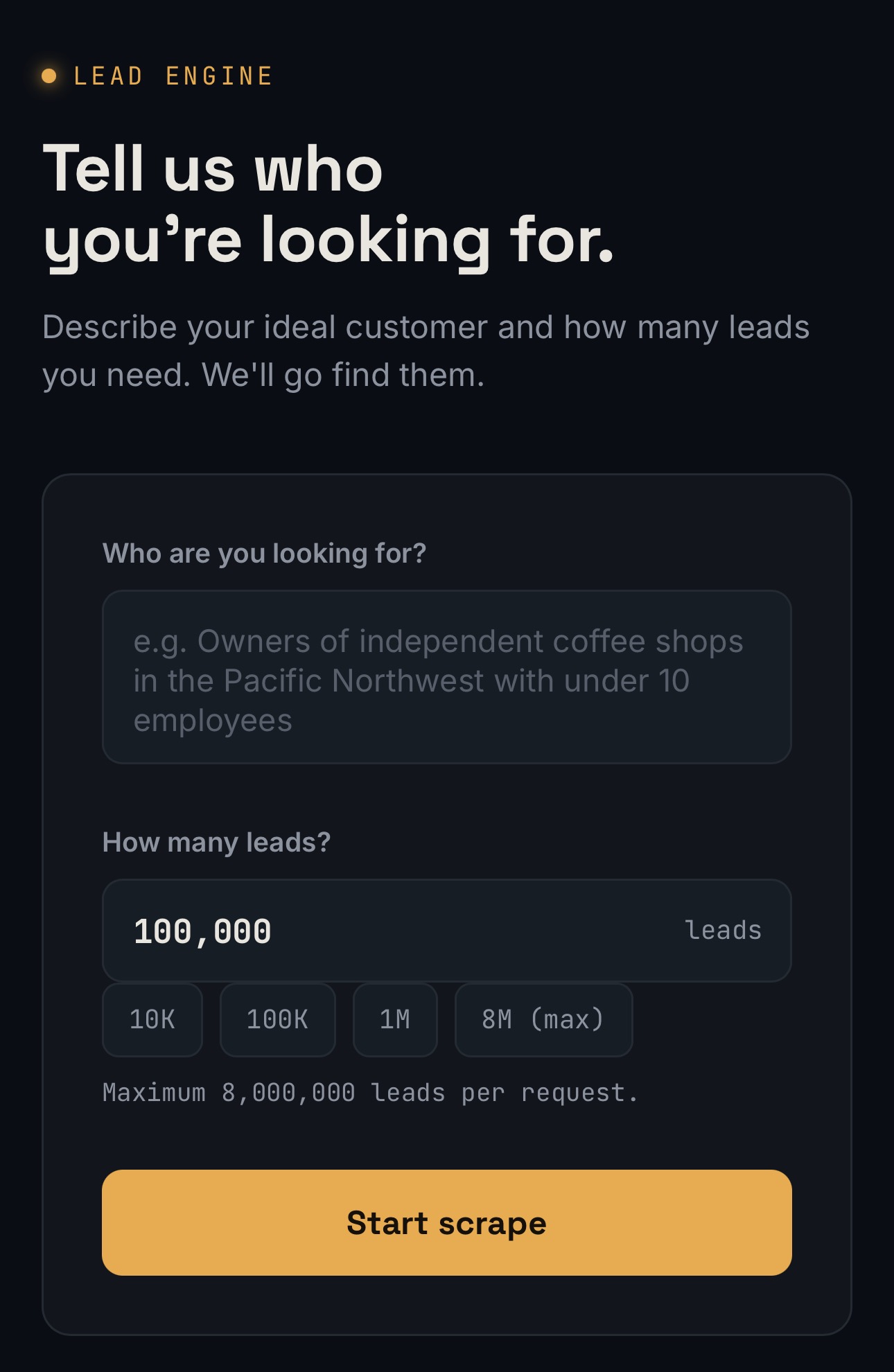 Ai customer or client generator 