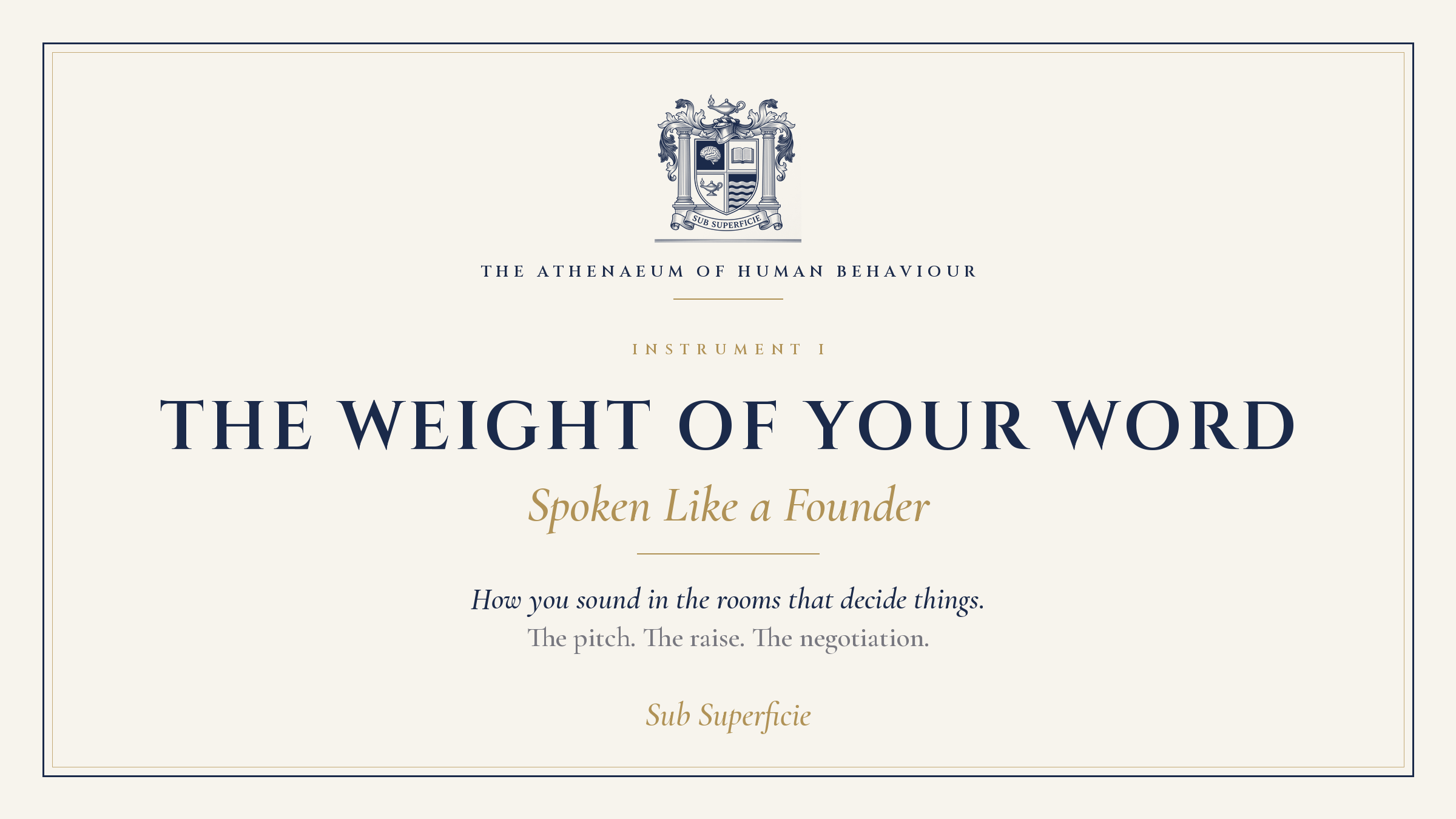 The Weight of Your Word