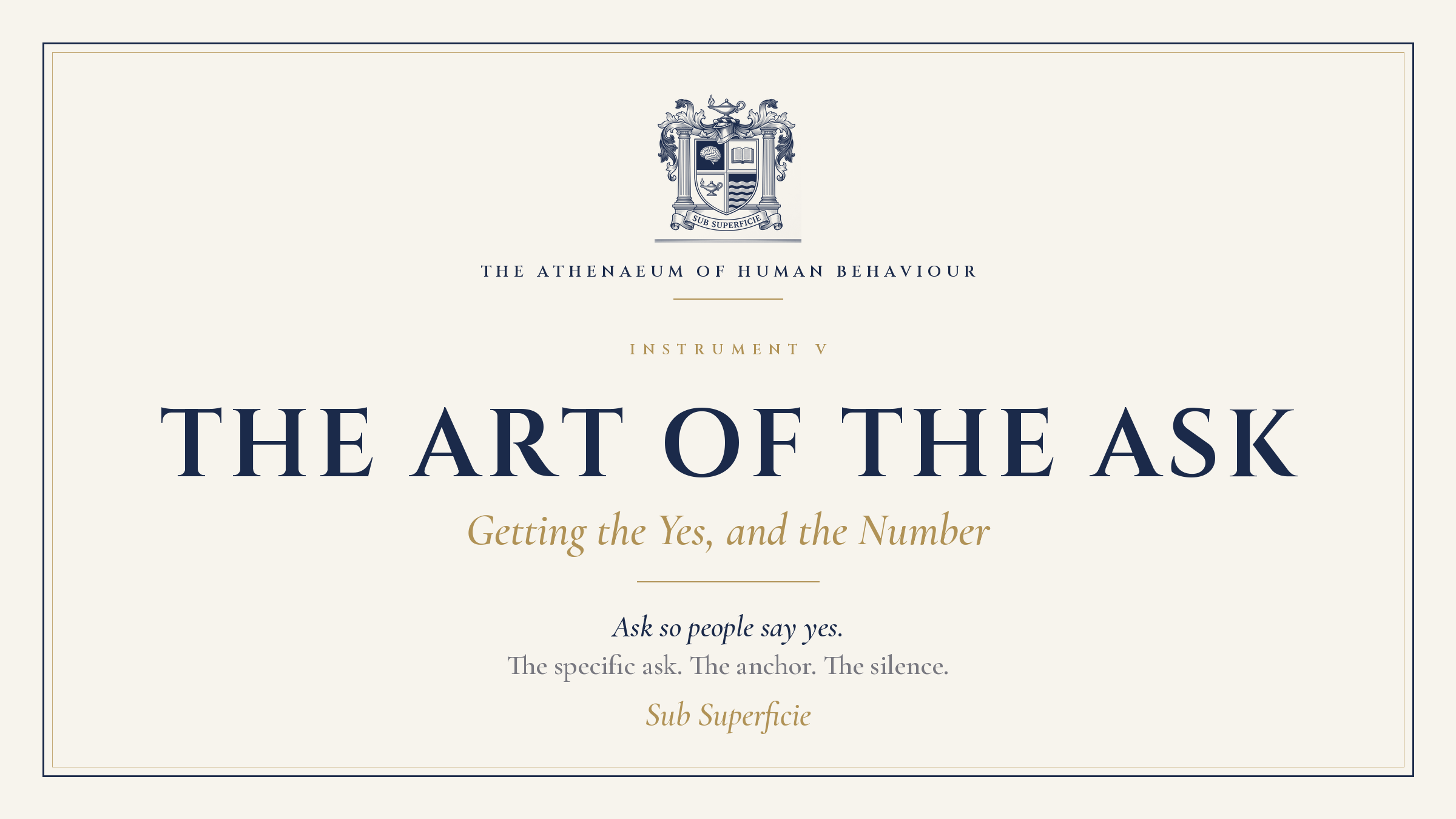 The Art of the Ask