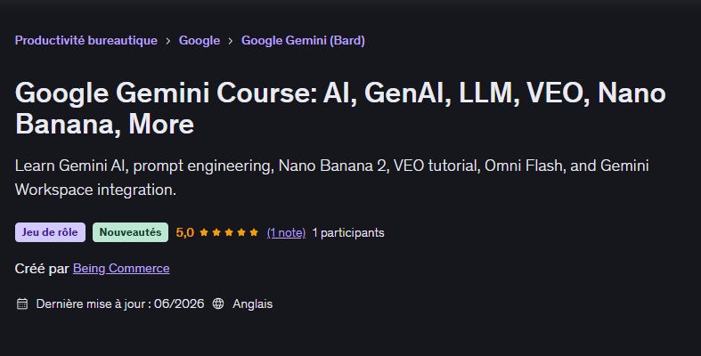 Google Gemini AI Masterclass 2026: VEO, Nano Banana, Prompt Engineering 
