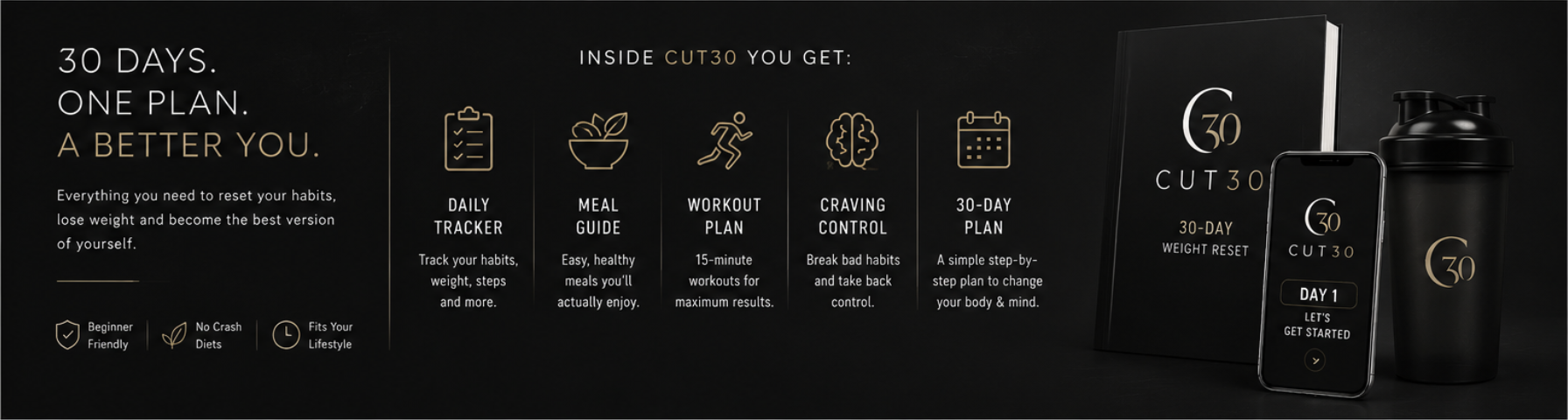 “30 Days To Feel Lighter, Leaner, More Controlled.”