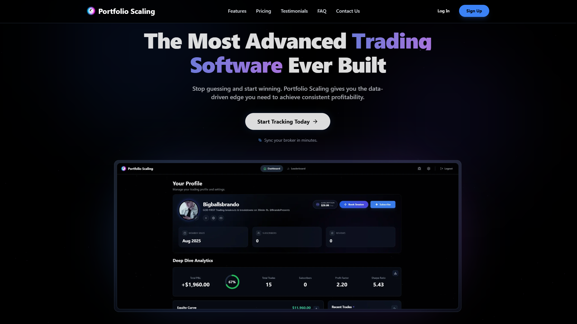 Portfolio Scaling Trade Journal