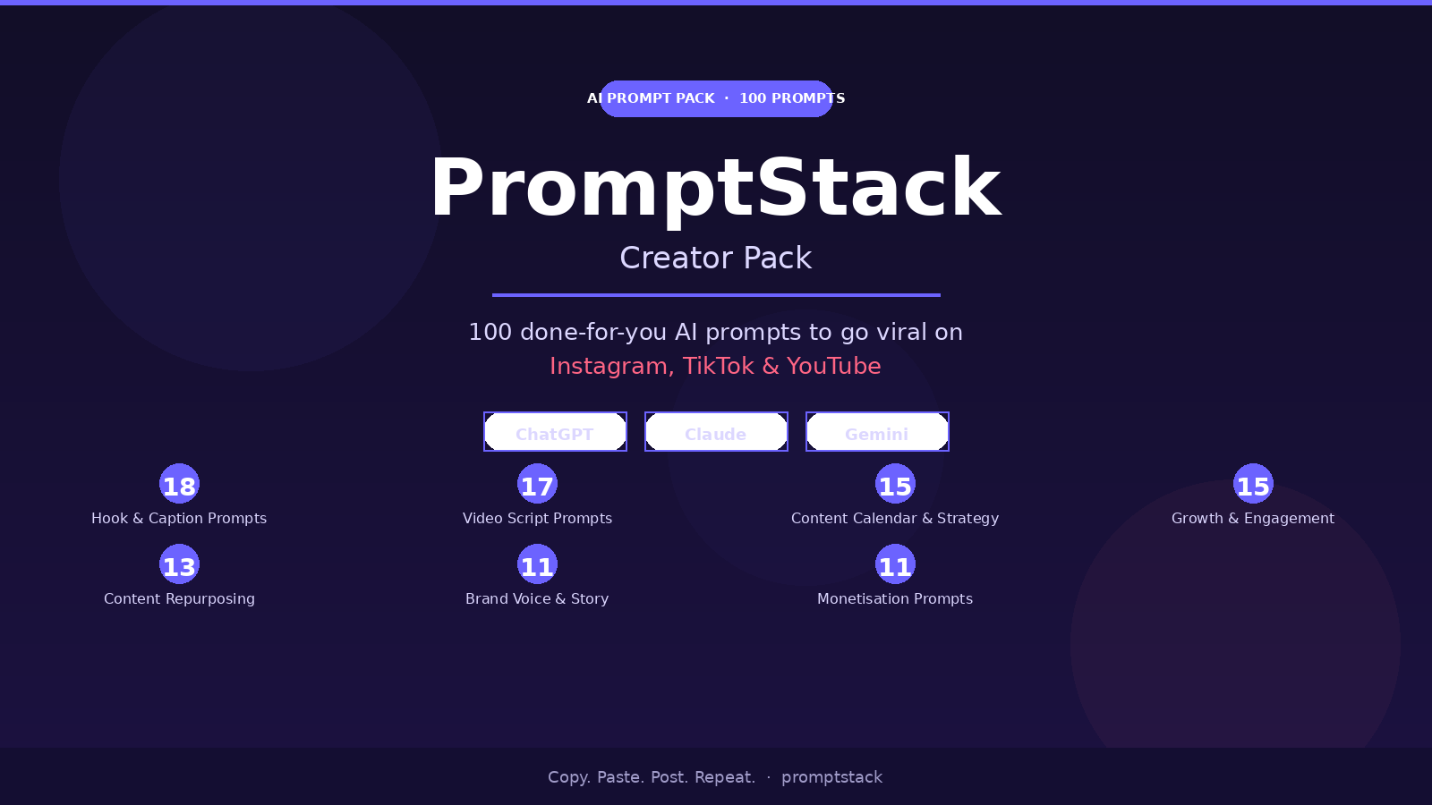 PromptStack: Creator Pack