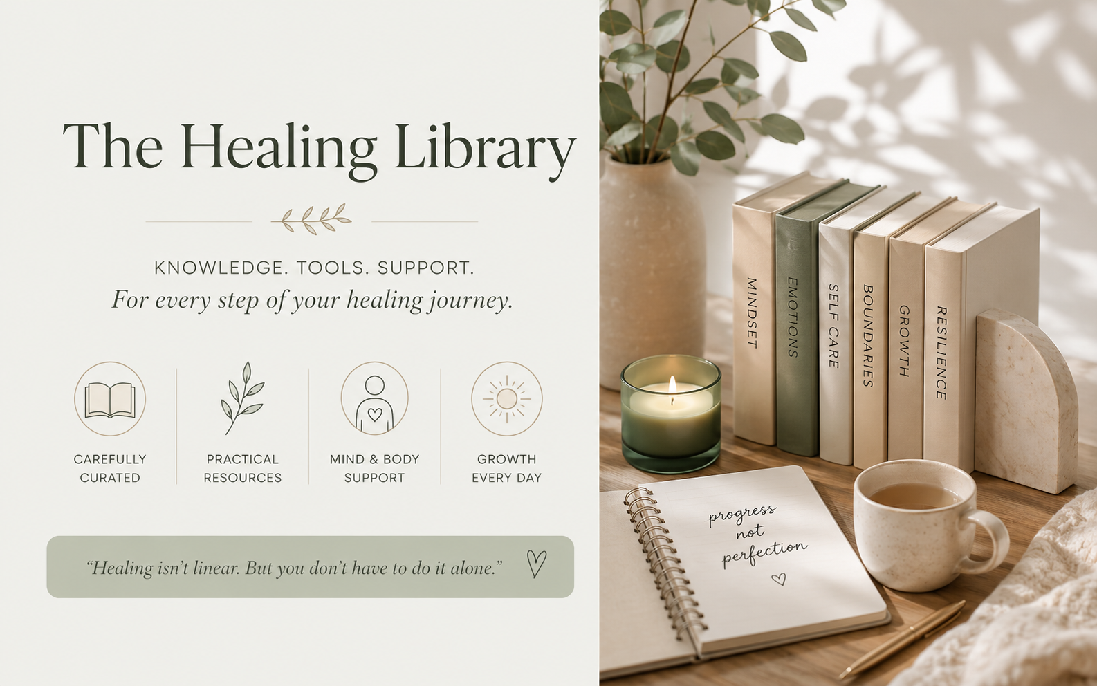 The Healing Library banner