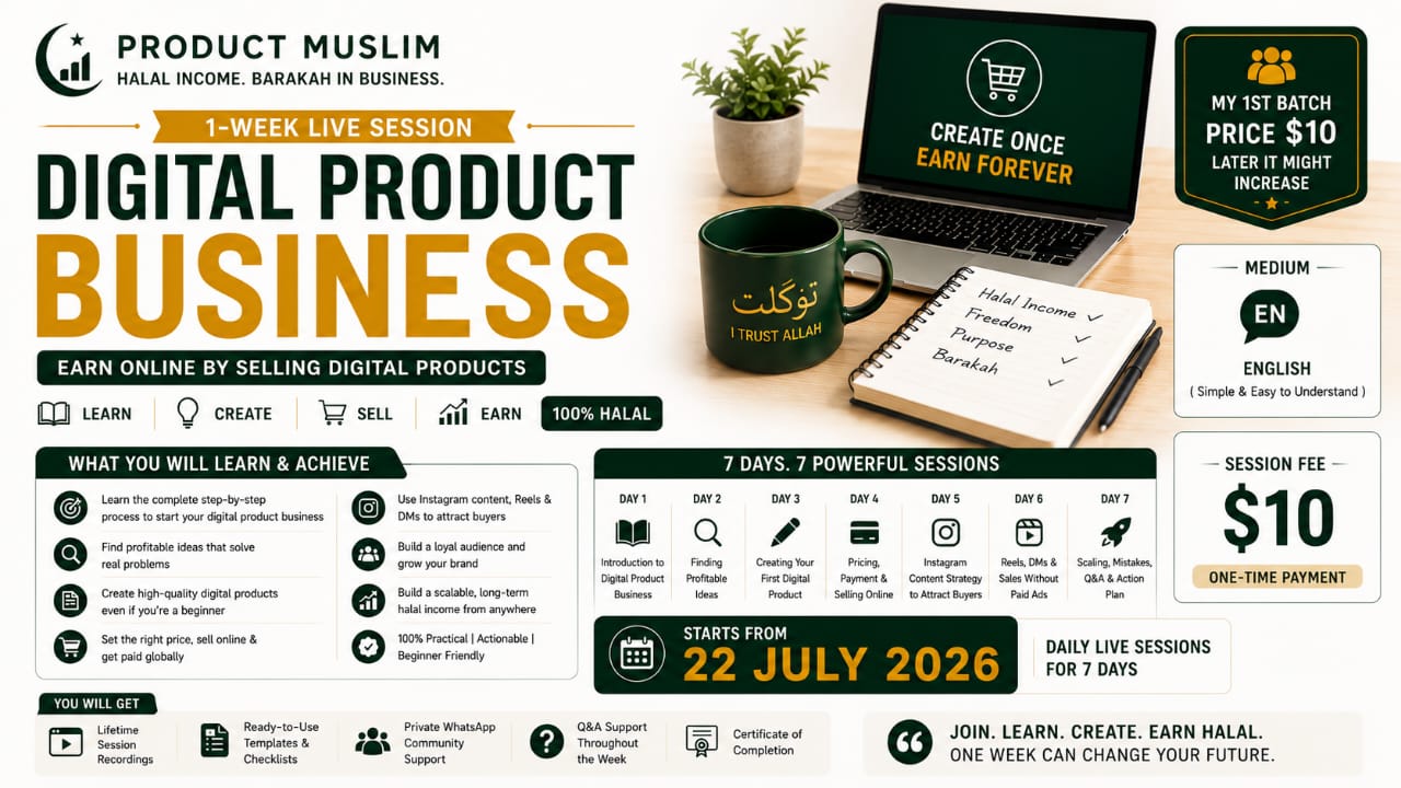 1 WEEK LIVE SESSION OF HOW TO EARN BY SELLING DIGITAL PRODUCT