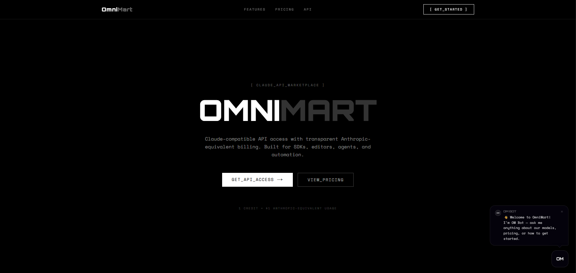 OmniMart API Credits(claude api)