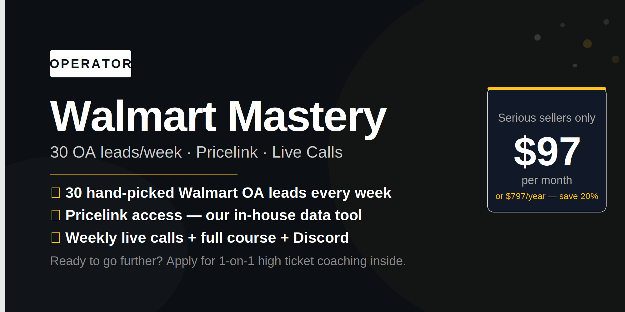 Walmart Mastery: Operator