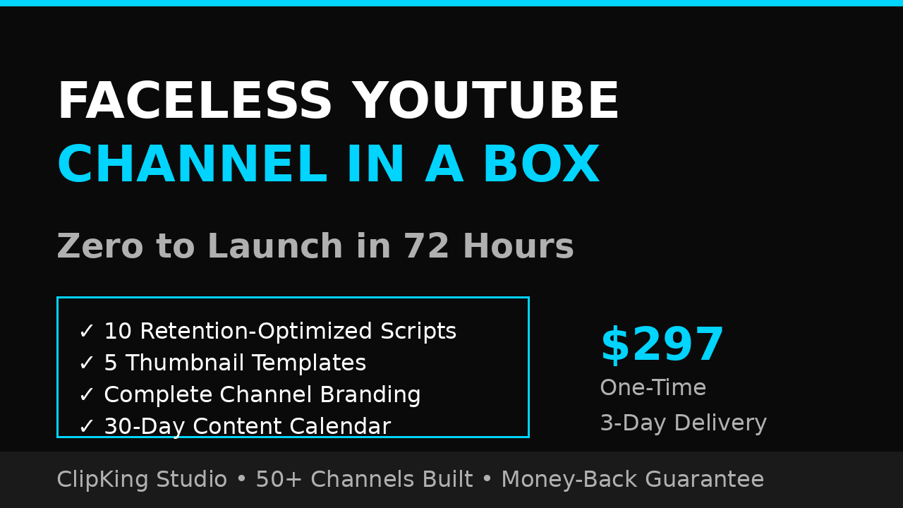 ClipKing's Faceless YOUTUBE Channel Box