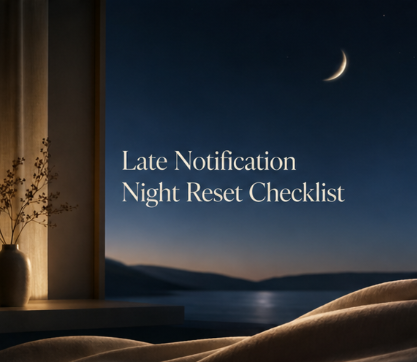Late Notification Night Reset Checklist