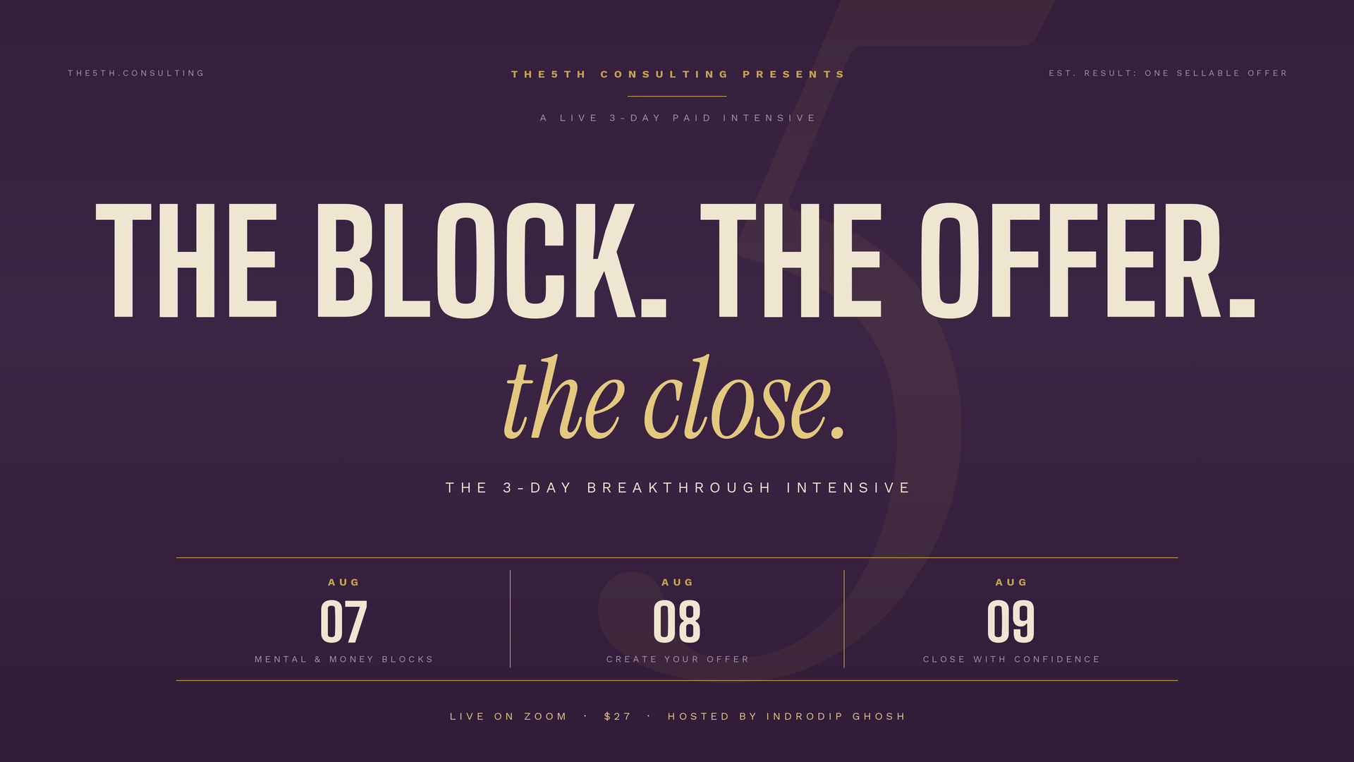 The 3-Day Breakthrough Intensive.