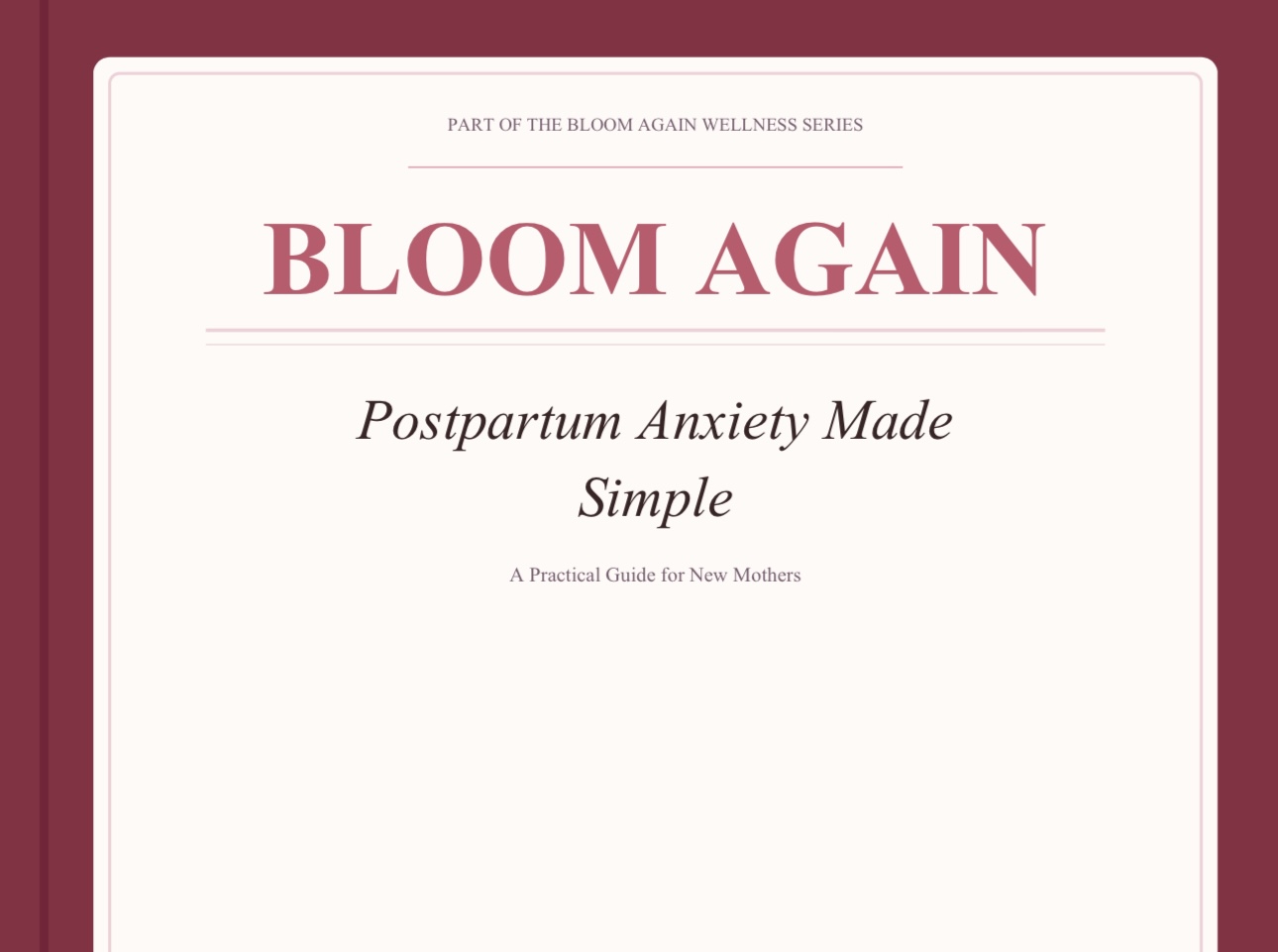 Postpartum Anxiety Made Simple