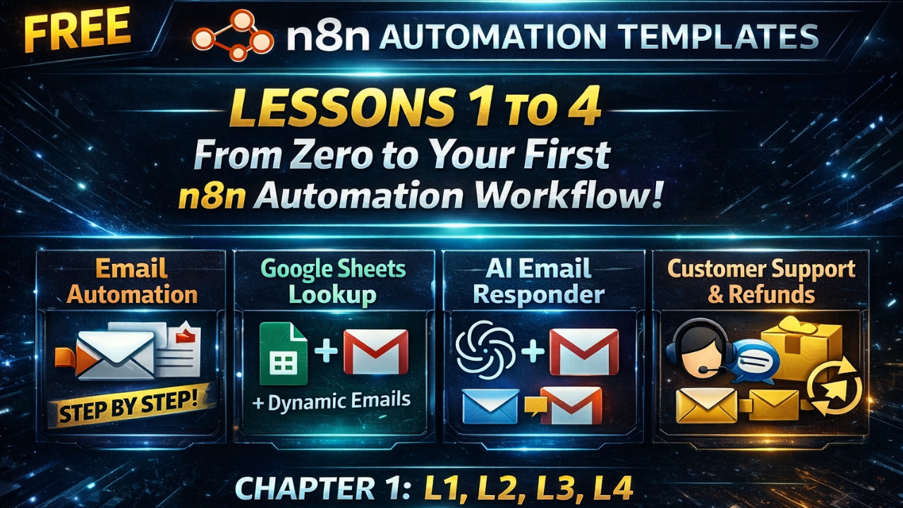 FREE - n8n Automation Templates — Lessons 1 to 4