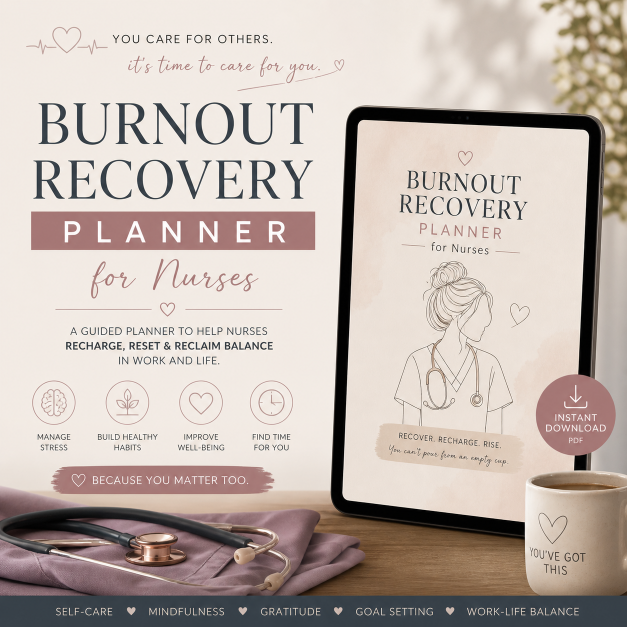 Burnout Recovery Planner For Nurses