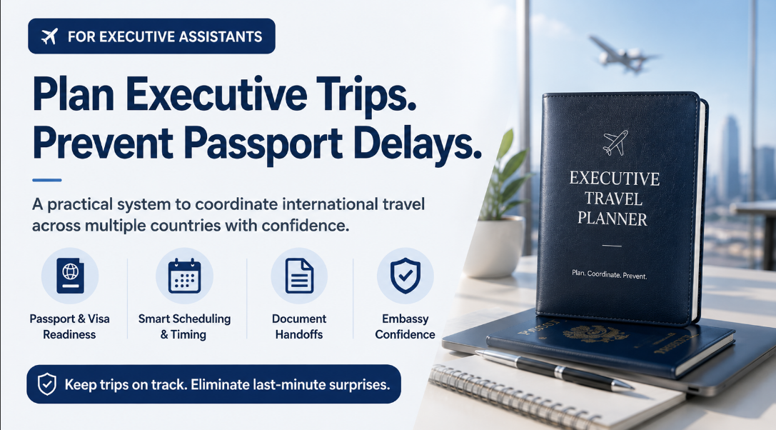Assistants Scheduling Executive Trips Without Passport Delays