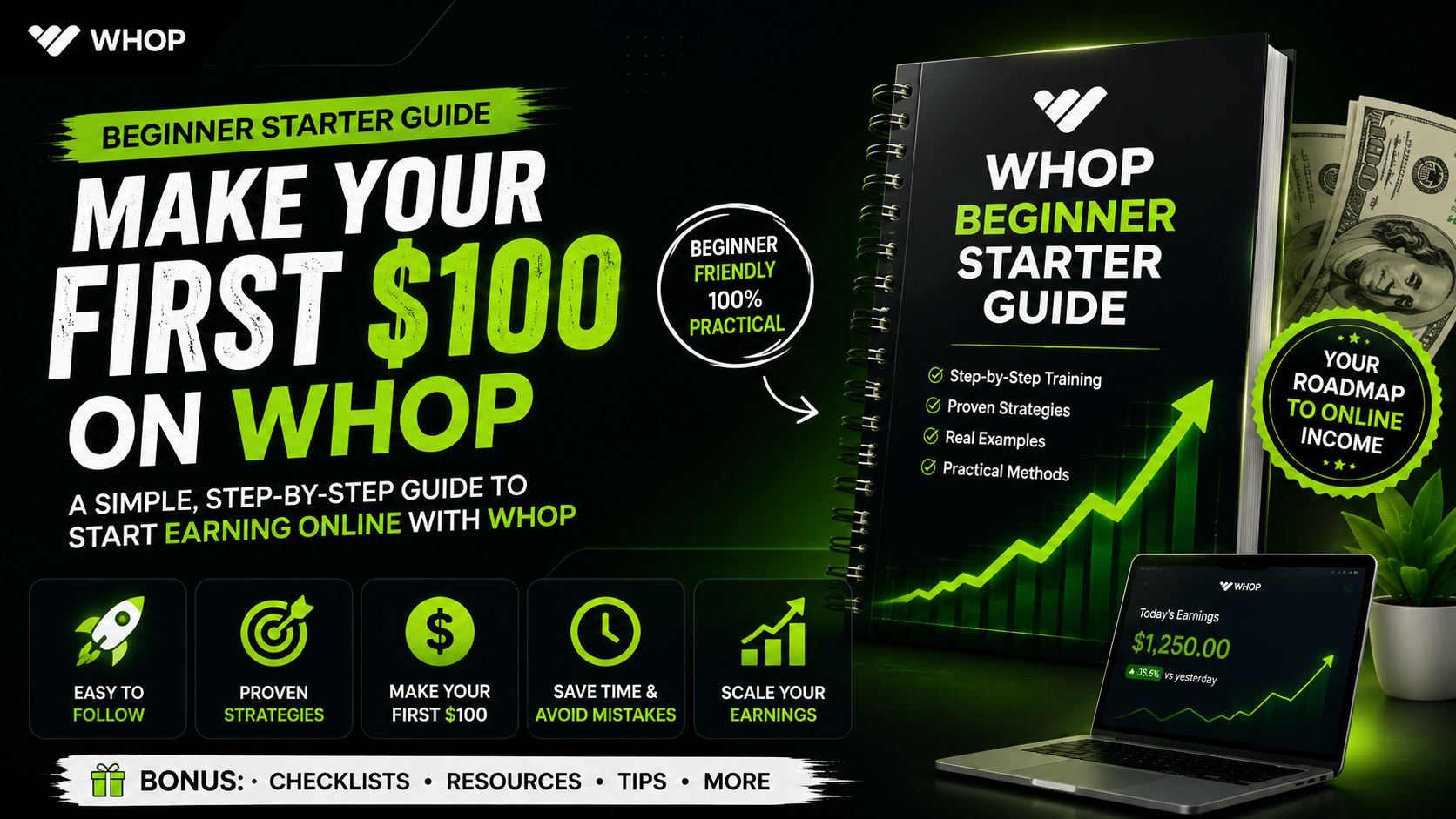Whop Beginner Starter Guide: 💲Make Your First $100 💵