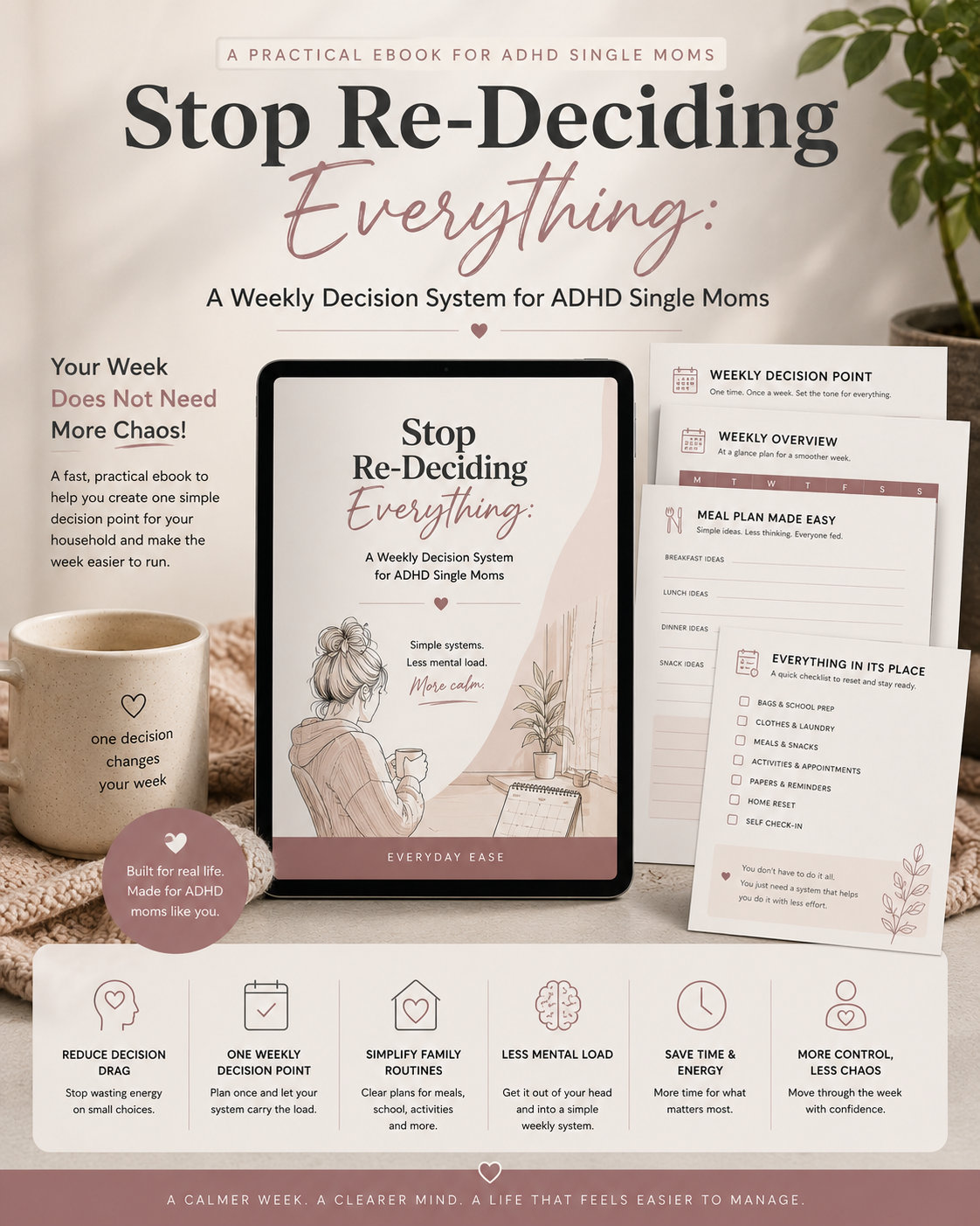 Stop Re-Deciding Everything: A Weekly Decision System for ADHD Single Moms