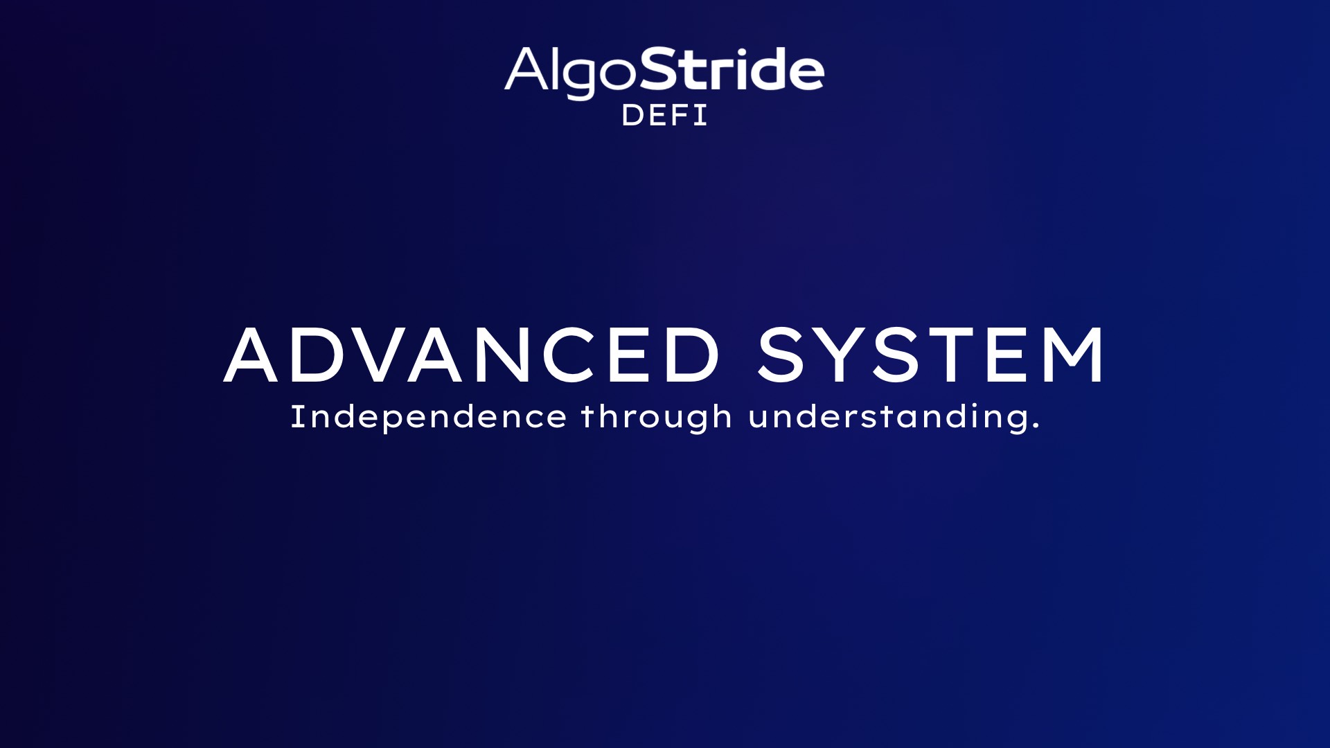 AlgoStride DeFi - Advanced